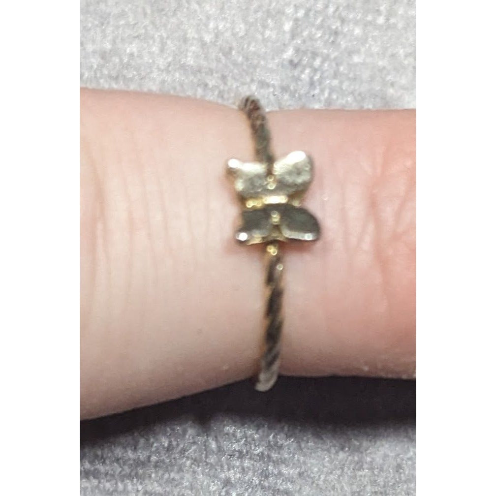 Minimalist Fairycore Butterfly Charm Gold Tone Ring Size 5