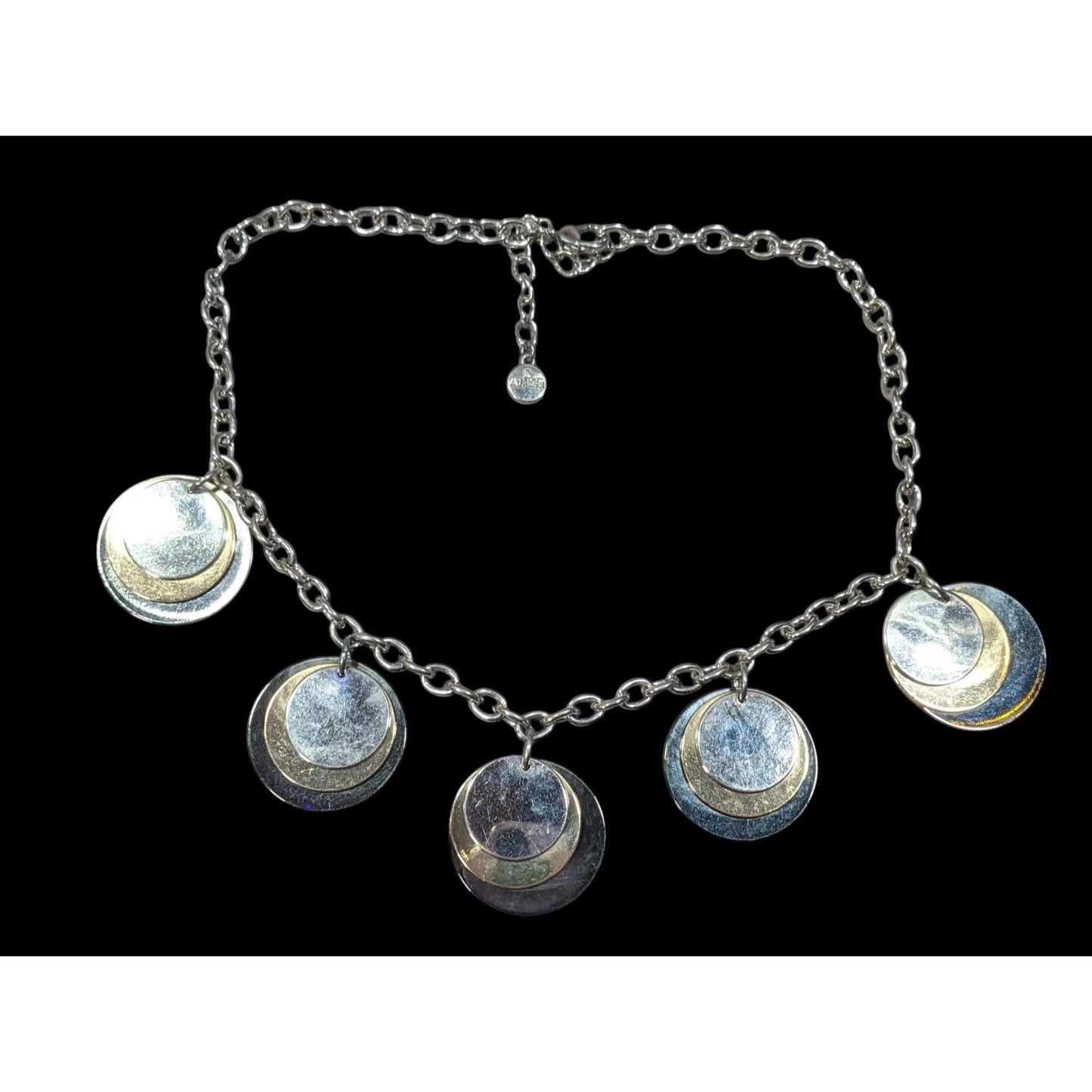 Alfani Elegant Modern Metallic Stacked Medallion Charm Necklace