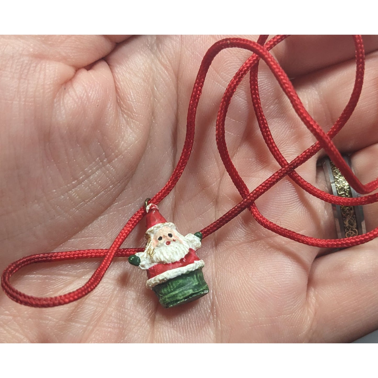Dainty Christmas Themed Santa Pendant Necklace