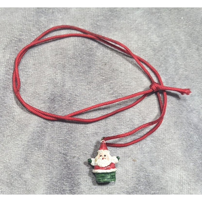Dainty Christmas Themed Santa Pendant Necklace