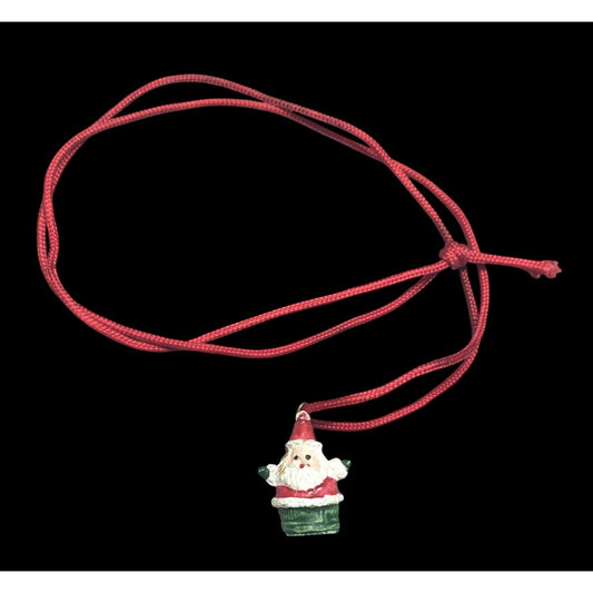 Dainty Christmas Themed Santa Pendant Necklace