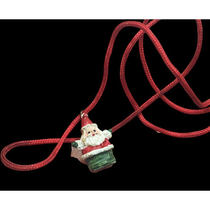 Dainty Christmas Themed Santa Pendant Necklace