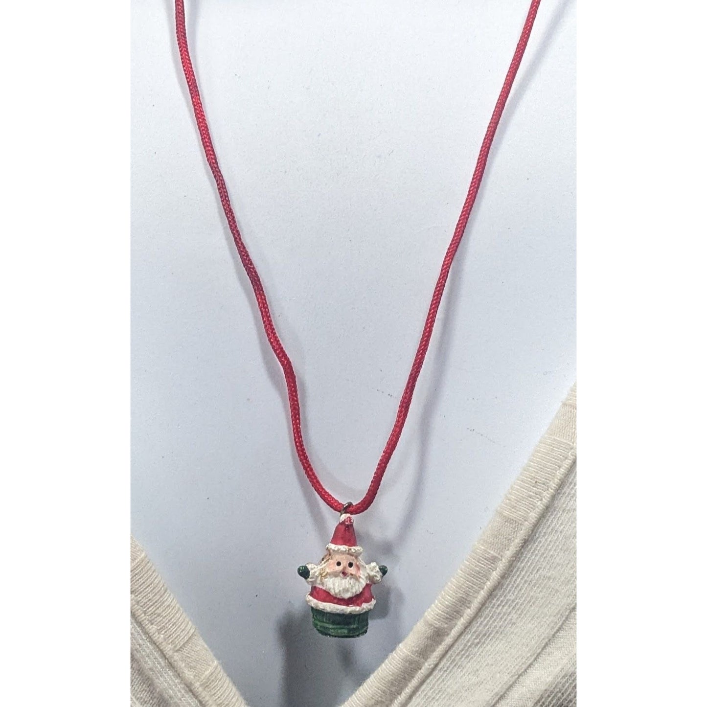 Dainty Christmas Themed Santa Pendant Necklace