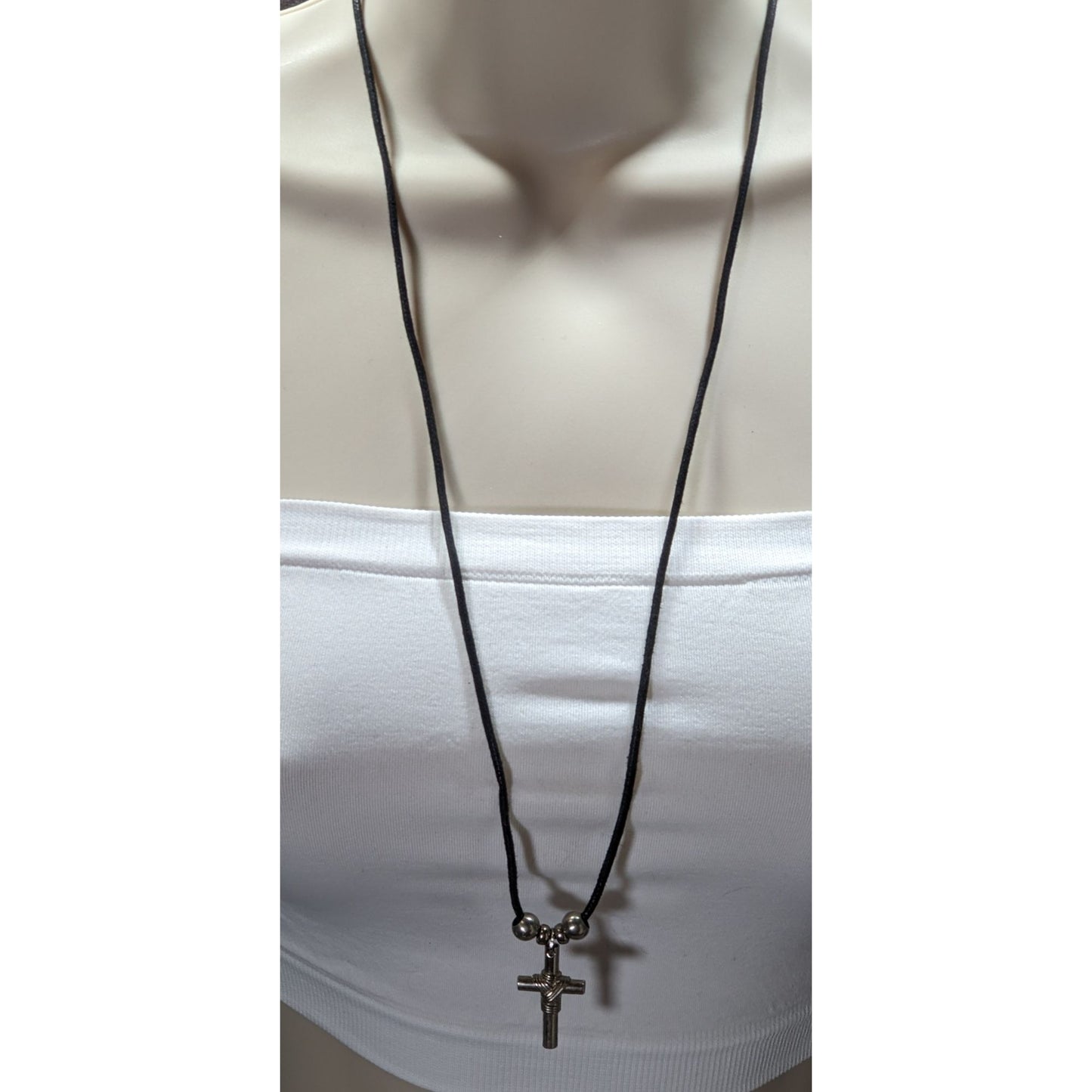 Casual Religious Silver Tone Cross Necklace