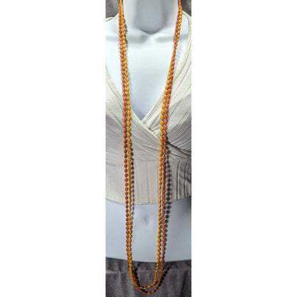Vintage Retro Yellow And Orange Plastic Beaded Necklace