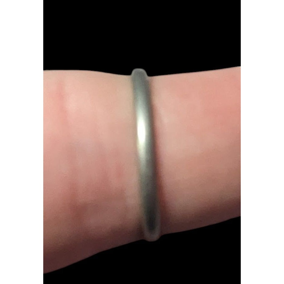 Art Deco Brushed Silver Tone Metal Ring Size 6