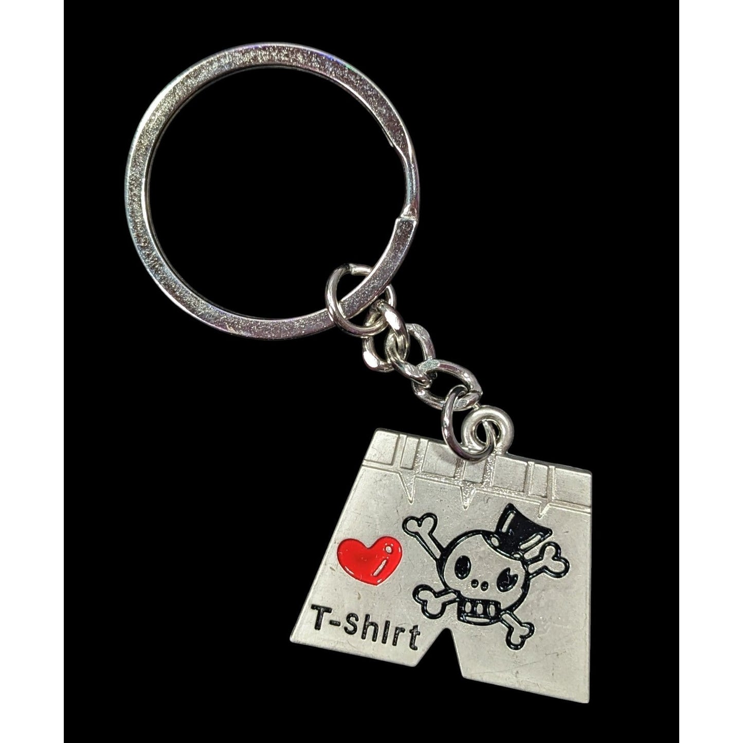 Quirky Novelty Silver Tone Shorts Shaped Keychain