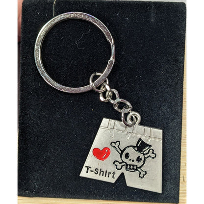 Quirky Novelty Silver Tone Shorts Shaped Keychain