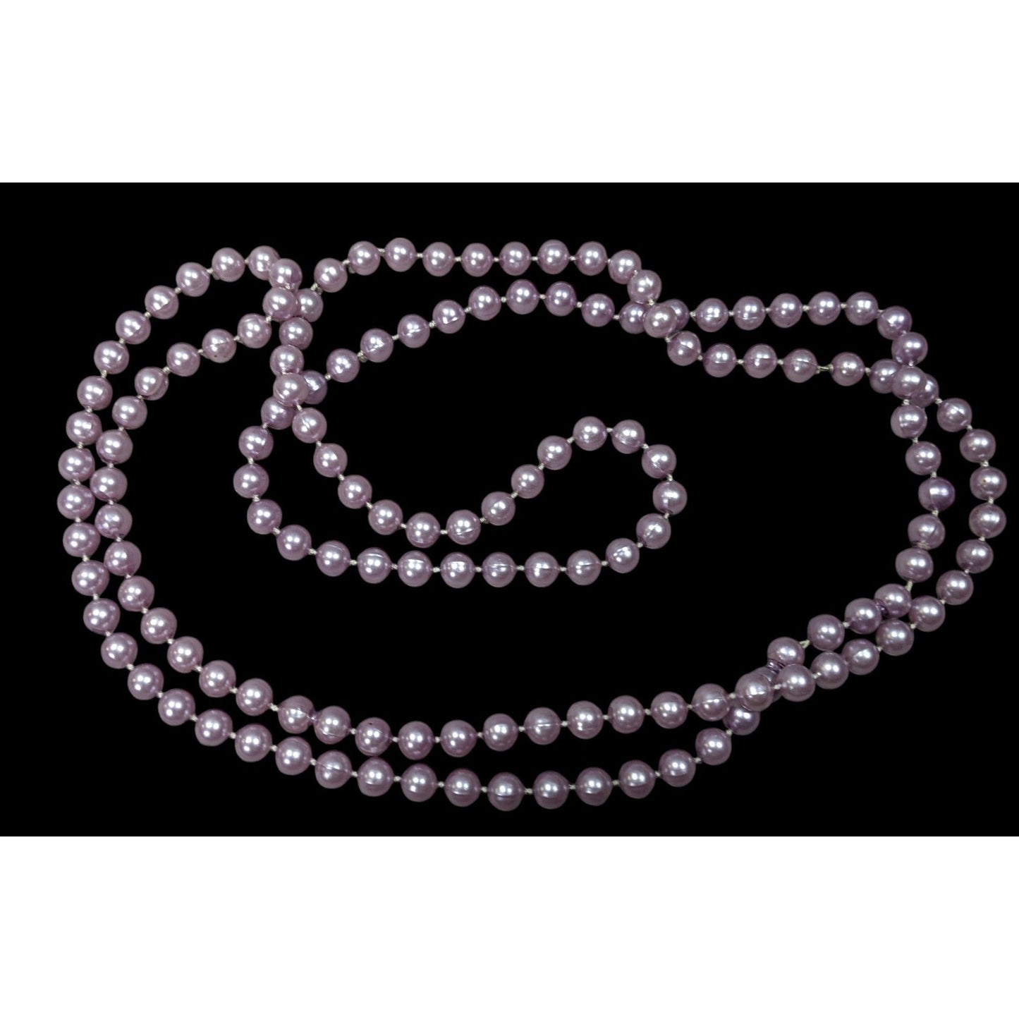 Metallic Coquette Pastel Purple Beaded Opera Necklace