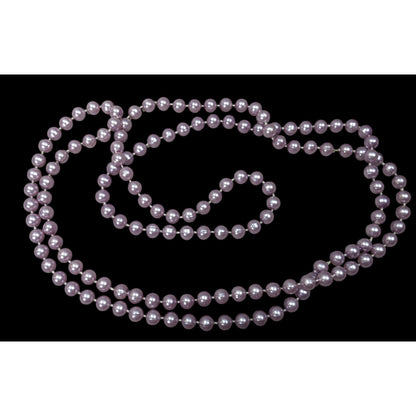 Metallic Coquette Pastel Purple Beaded Opera Necklace