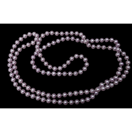 Metallic Coquette Pastel Purple Beaded Opera Necklace