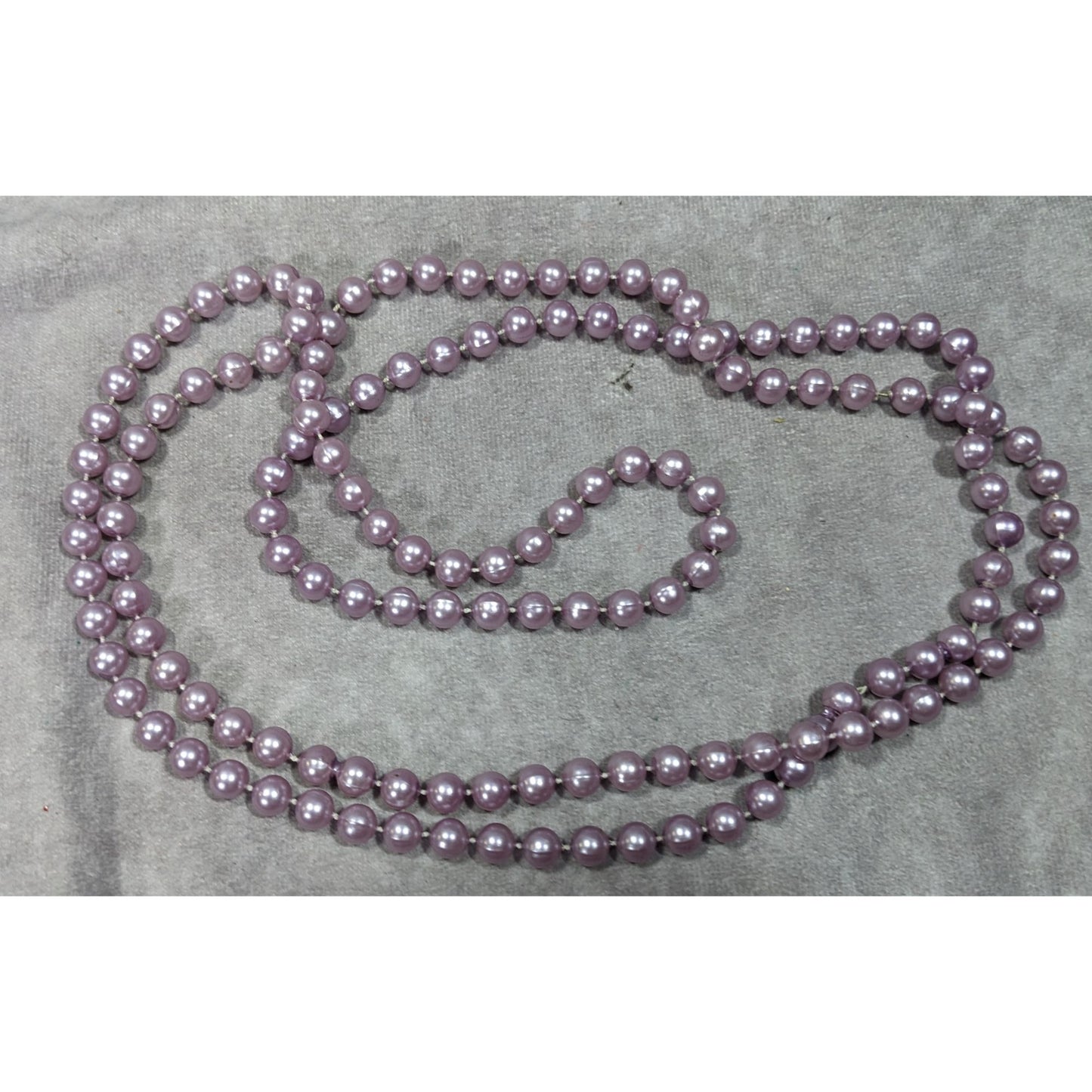 Metallic Coquette Pastel Purple Beaded Opera Necklace