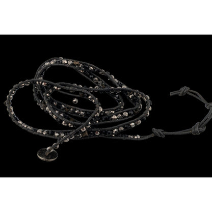 Club Monaco Black Beaded Adjustable Wrap Bracelet