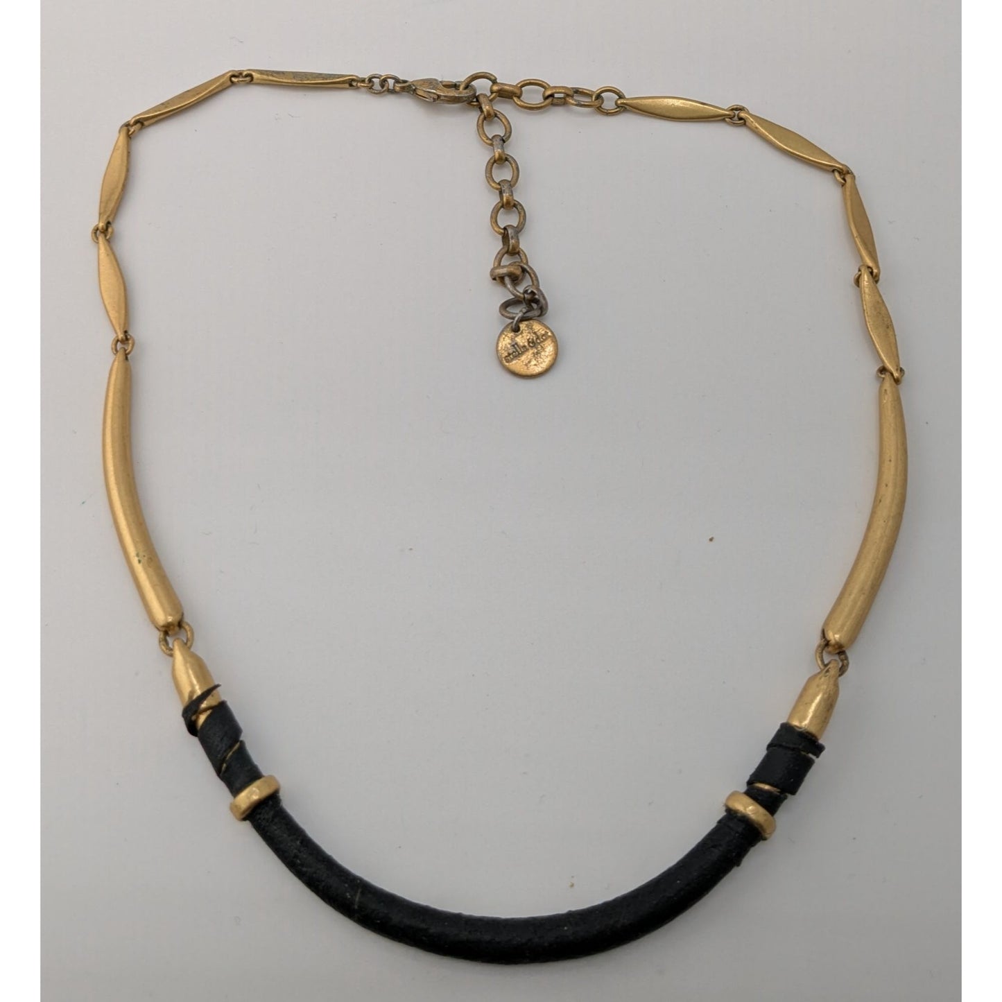Stella & Dot Marcell Choker Collar Black And Gold Tone Necklace