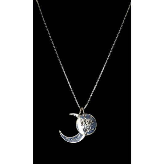 I Love You to the Moon and Back Necklace Moon Pendant Silver 18KGP Gift Jewelry