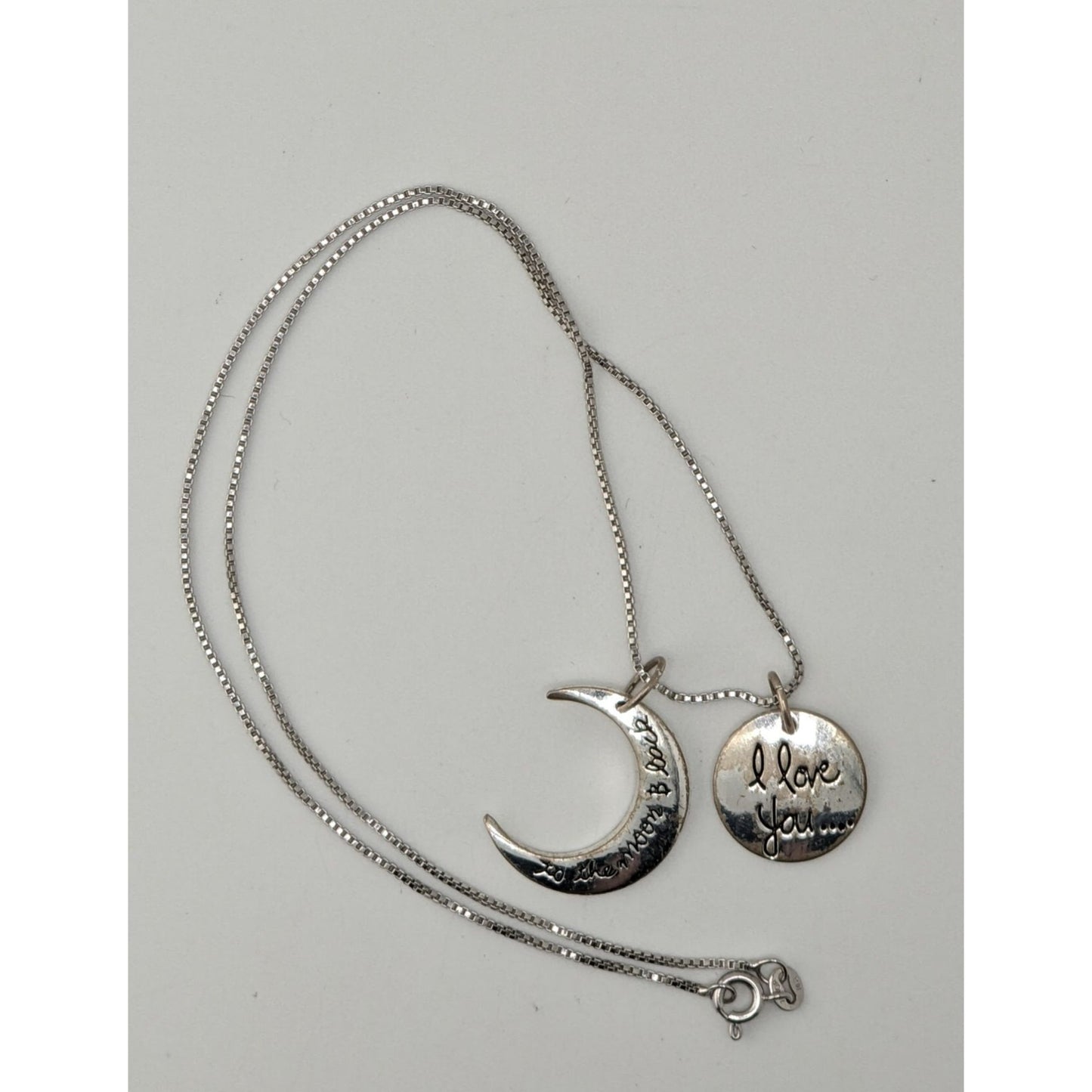 I Love You to the Moon and Back Necklace Moon Pendant Silver 18KGP Gift Jewelry