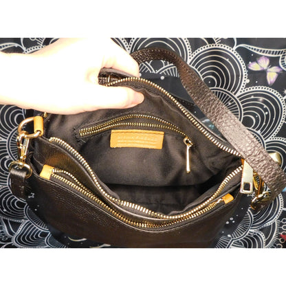 Divina Firenze Black Leather Crossbody Purse