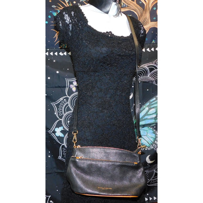 Divina Firenze Black Leather Crossbody Purse