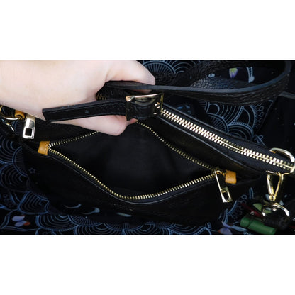 Divina Firenze Black Leather Crossbody Purse