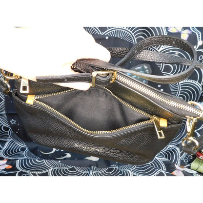 Divina Firenze Black Leather Crossbody Purse