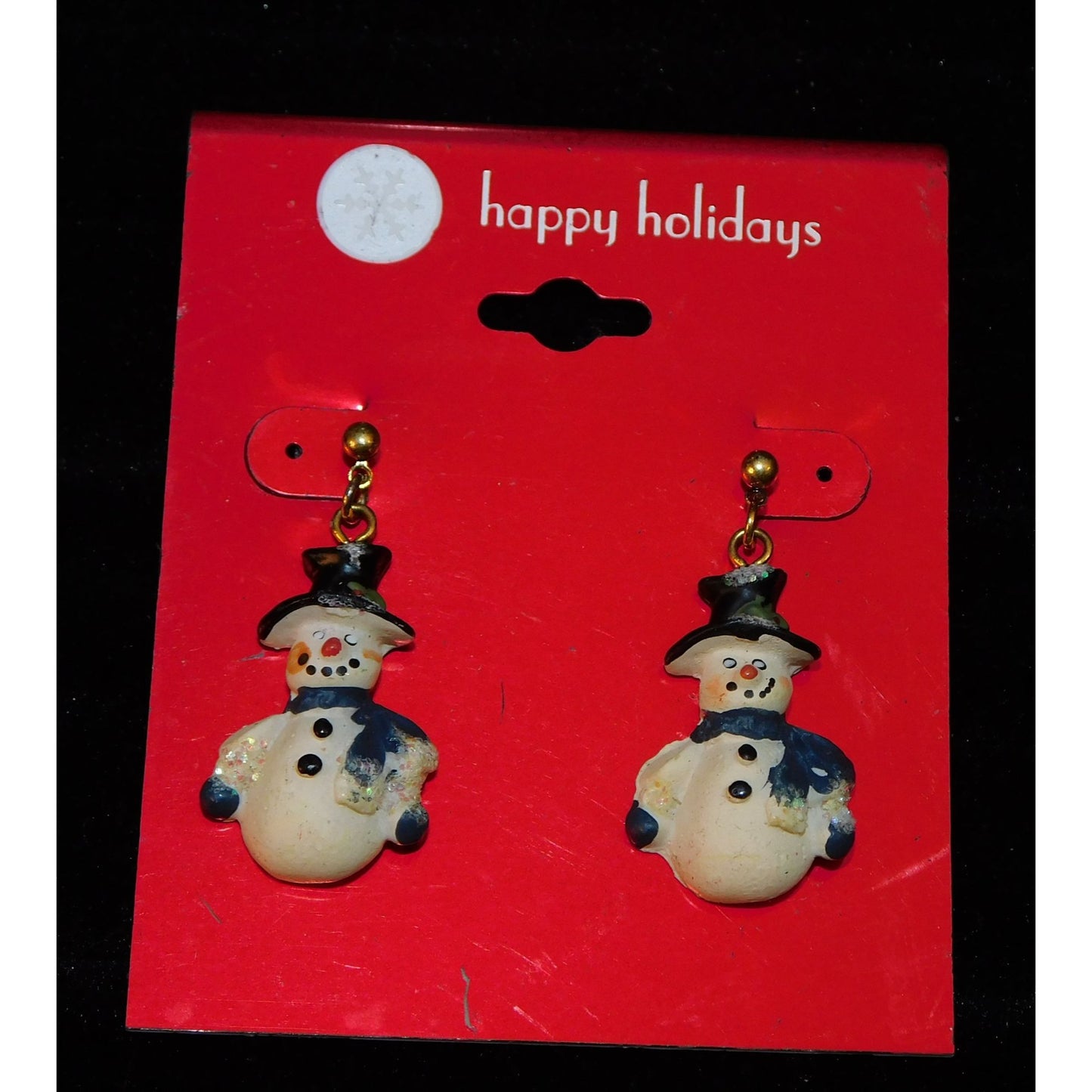Festive Snowman Christmas Dangle Earrings