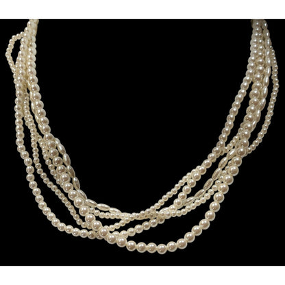 Vintage Multilayer Cream Faux Pearl Necklace