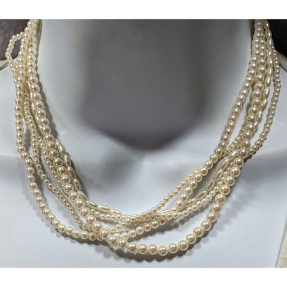 Vintage Multilayer Cream Faux Pearl Necklace