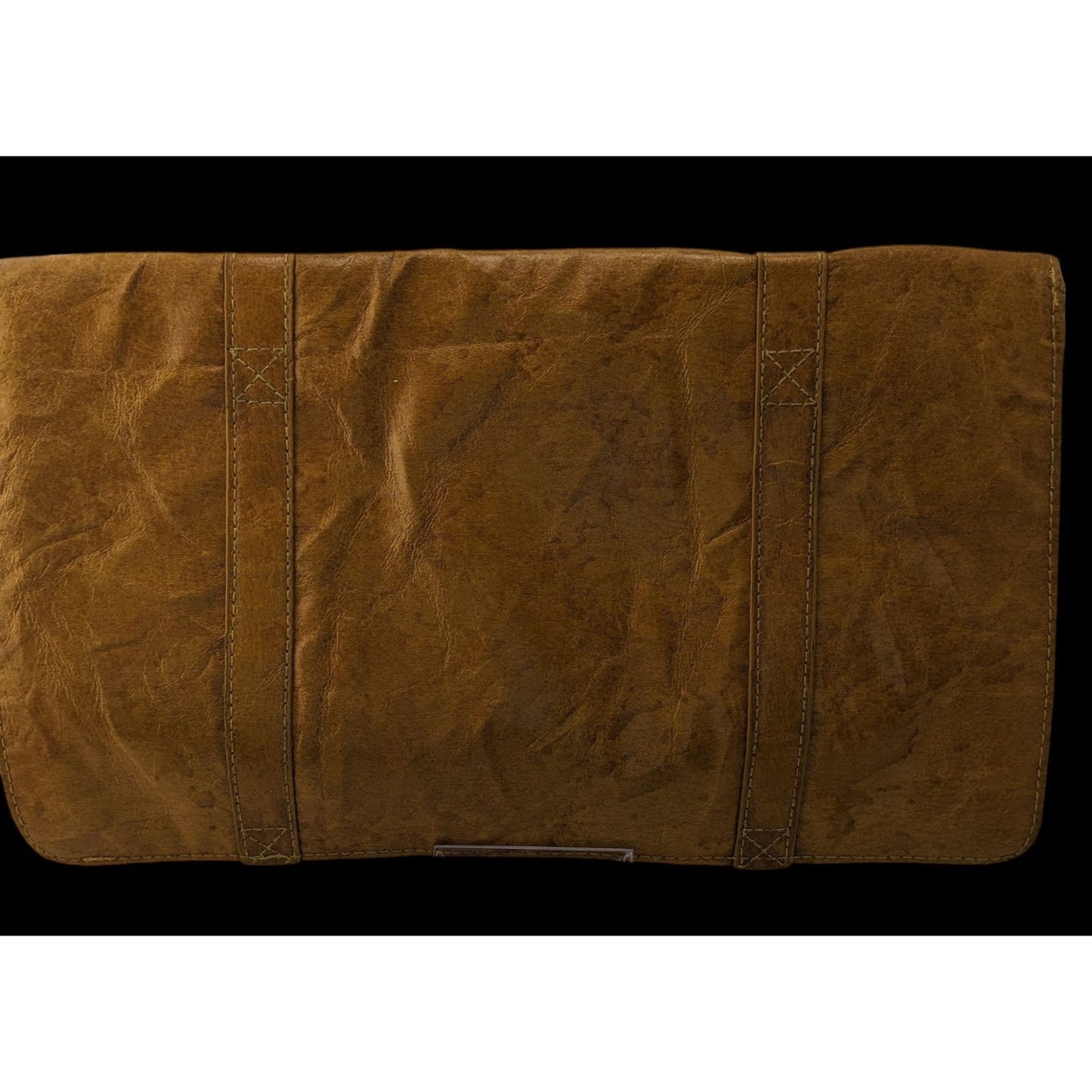Retro Split Brown Faux Leather Clutch With Magnetic Closure 100% PVC Exterior & Cotton Lining