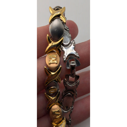Mom-Themed Stainless Steel Bracelet Gold & Silver Snap Lock 7 Inches JJT Design
