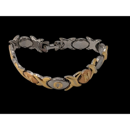 Mom-Themed Stainless Steel Bracelet Gold & Silver Snap Lock 7 Inches JJT Design
