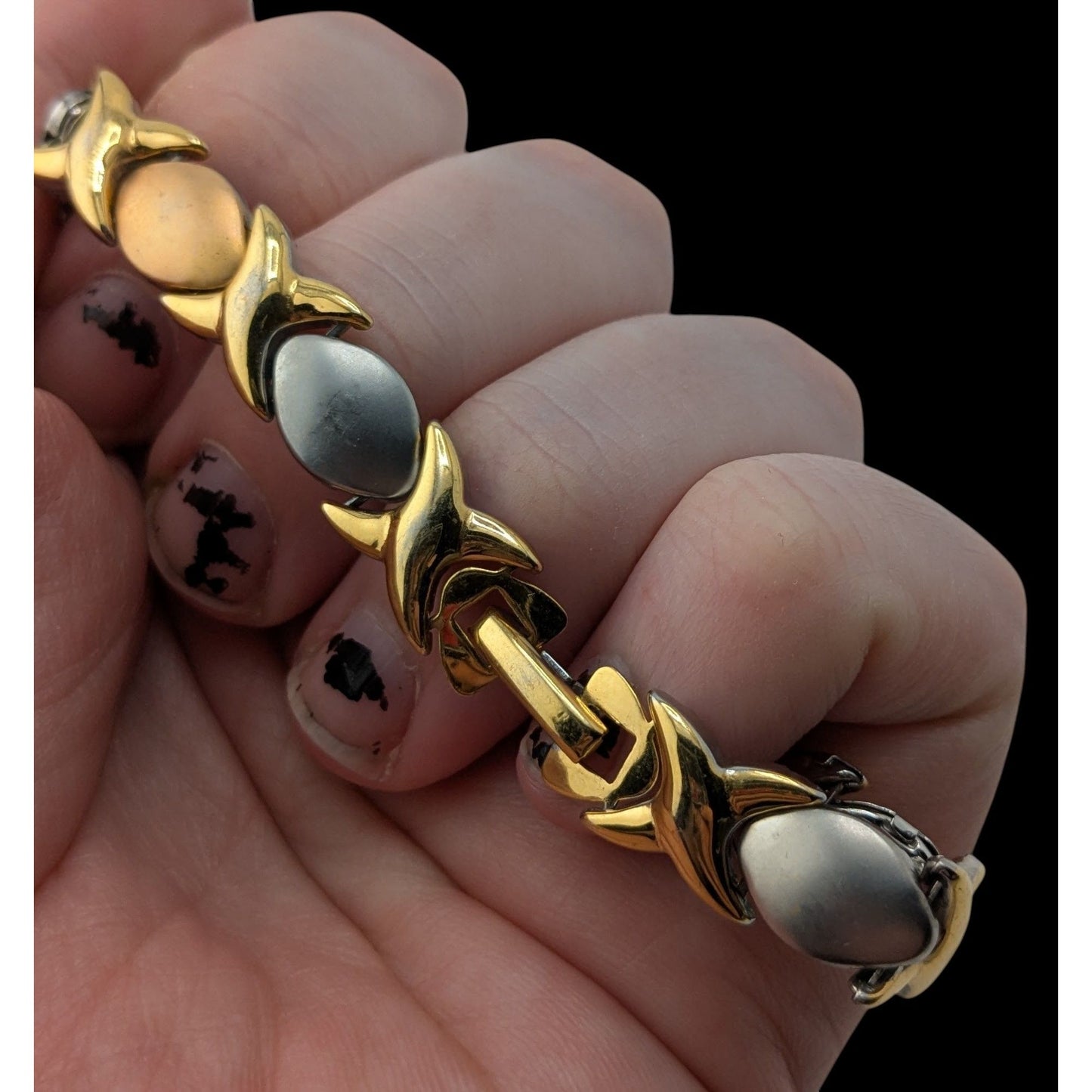 Mom-Themed Stainless Steel Bracelet Gold & Silver Snap Lock 7 Inches JJT Design