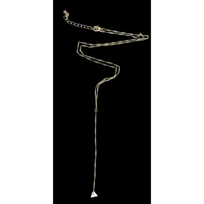 Gold-Tone Y-Shaped Layered Necklace With Triangle Pendant