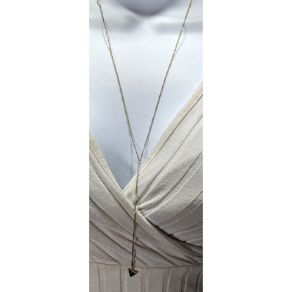 Gold-Tone Y-Shaped Layered Necklace With Triangle Pendant