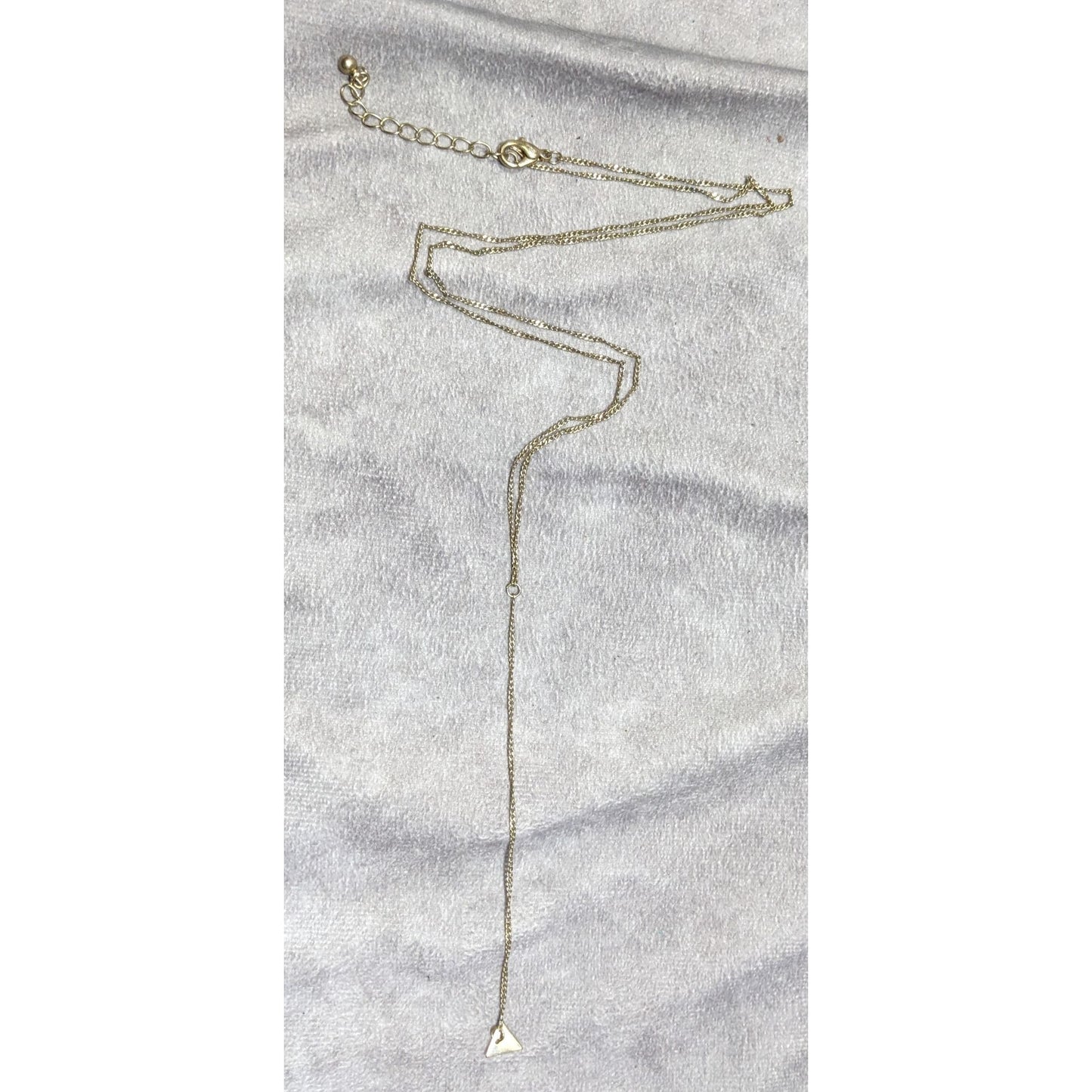 Gold-Tone Y-Shaped Layered Necklace With Triangle Pendant