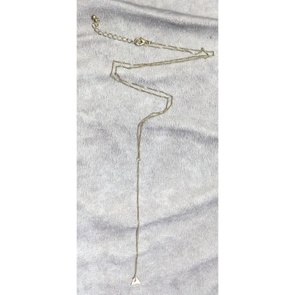 Gold-Tone Y-Shaped Layered Necklace With Triangle Pendant