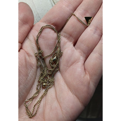 Gold-Tone Y-Shaped Layered Necklace With Triangle Pendant