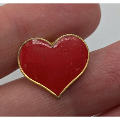 Vintage Hallmark Pin Heart Brooch Red Gold Tone Valentines Day