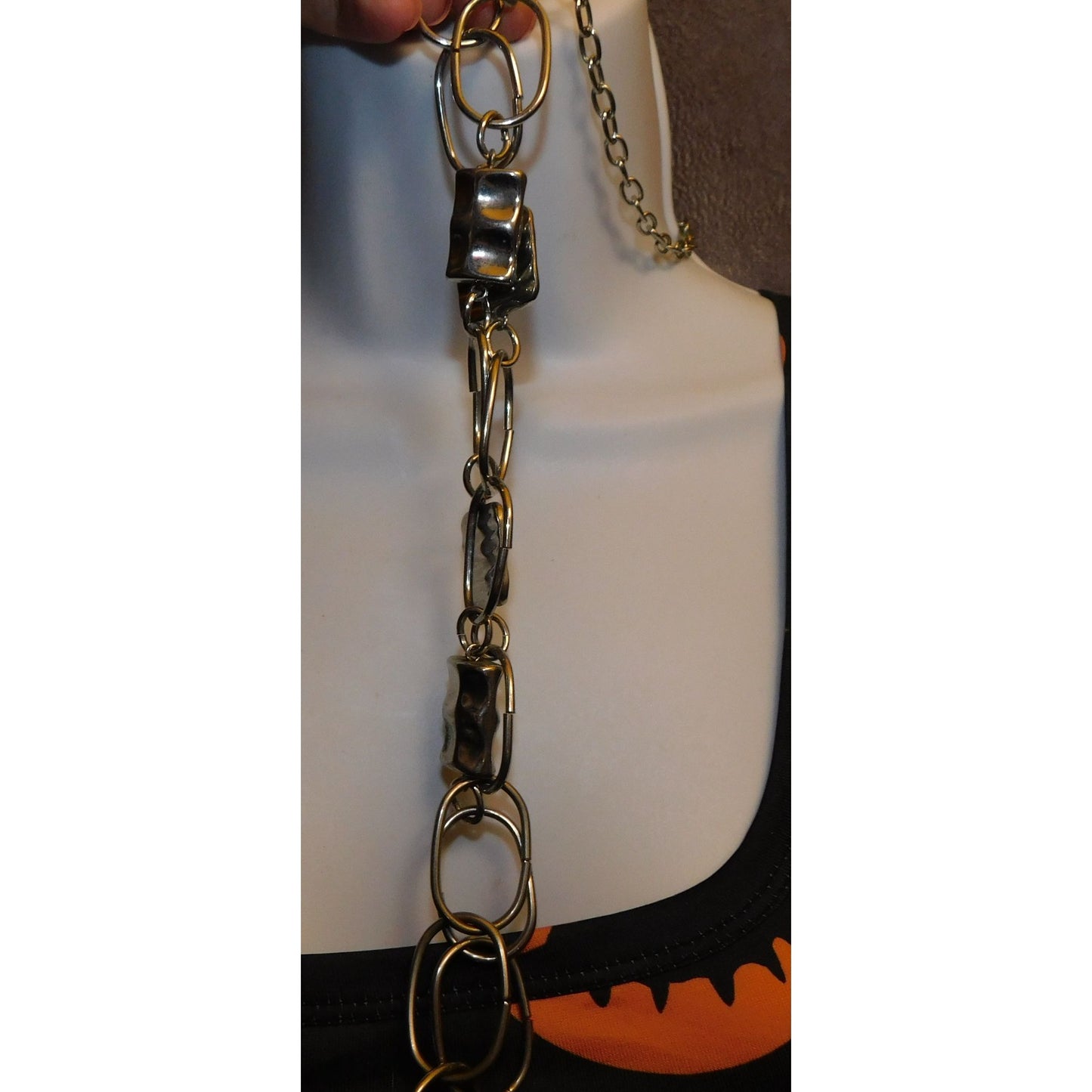 Chico's Silver Tone Abstract Link Necklace
