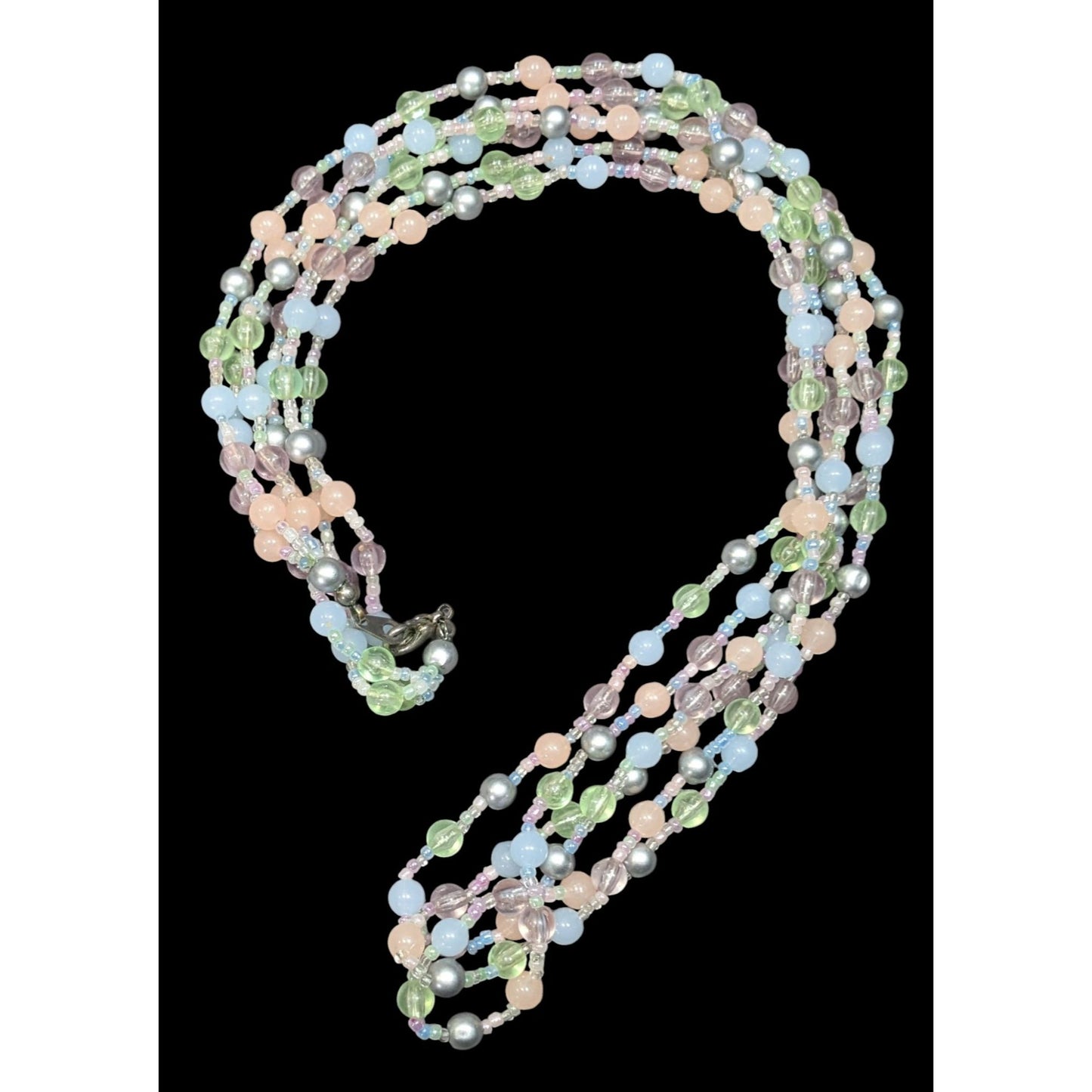 Coquette Pastel Whimsical Layered Beaded Necklace