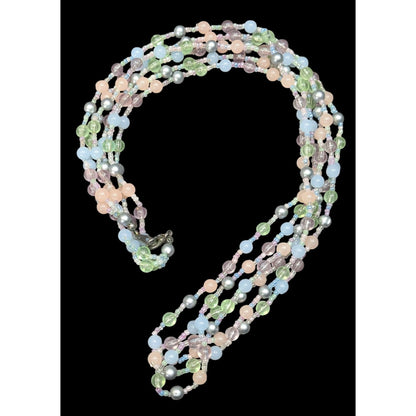 Coquette Pastel Whimsical Layered Beaded Necklace