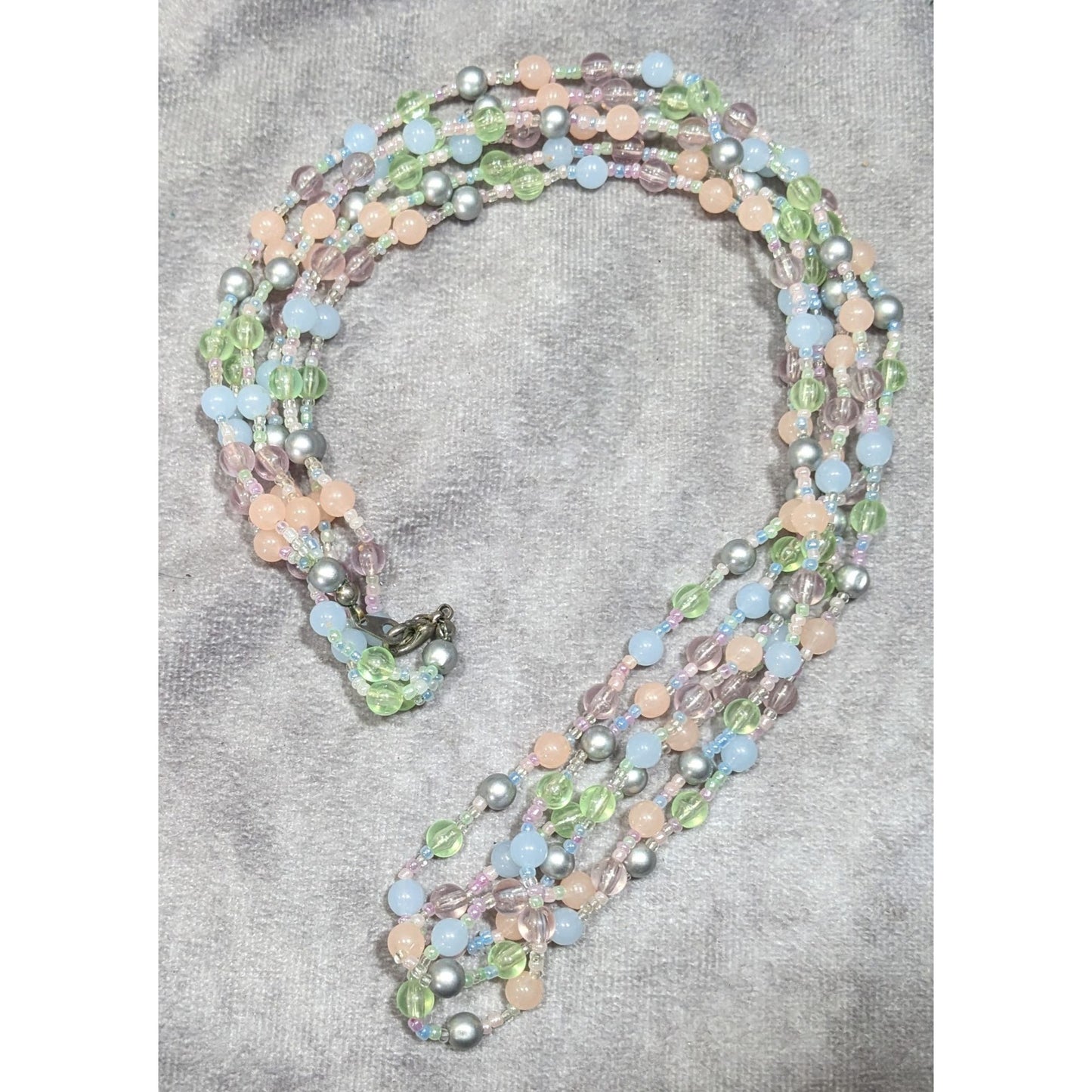 Coquette Pastel Whimsical Layered Beaded Necklace