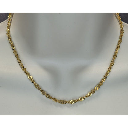 Simple Bright Gold Tone Chain Necklace