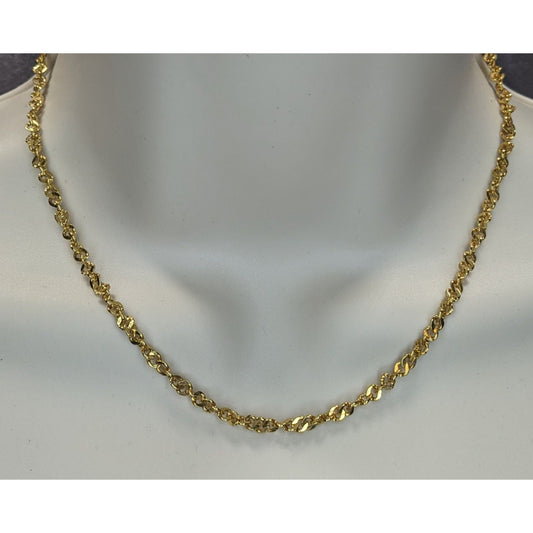 Simple Bright Gold Tone Chain Necklace