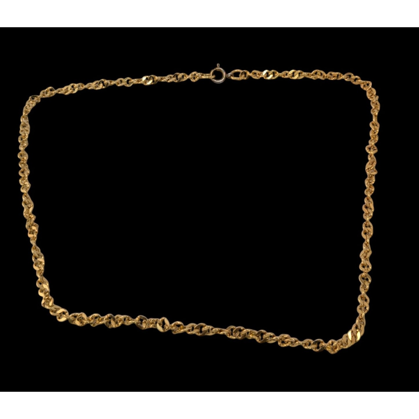 Simple Bright Gold Tone Chain Necklace