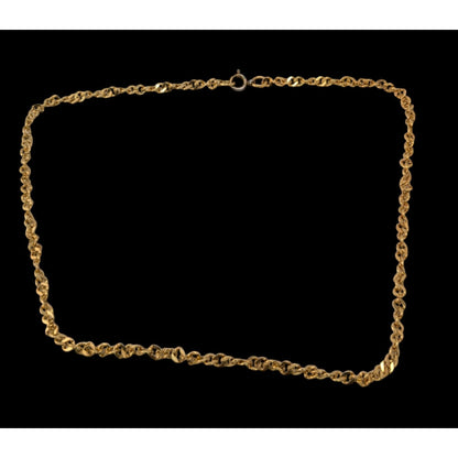 Simple Bright Gold Tone Chain Necklace