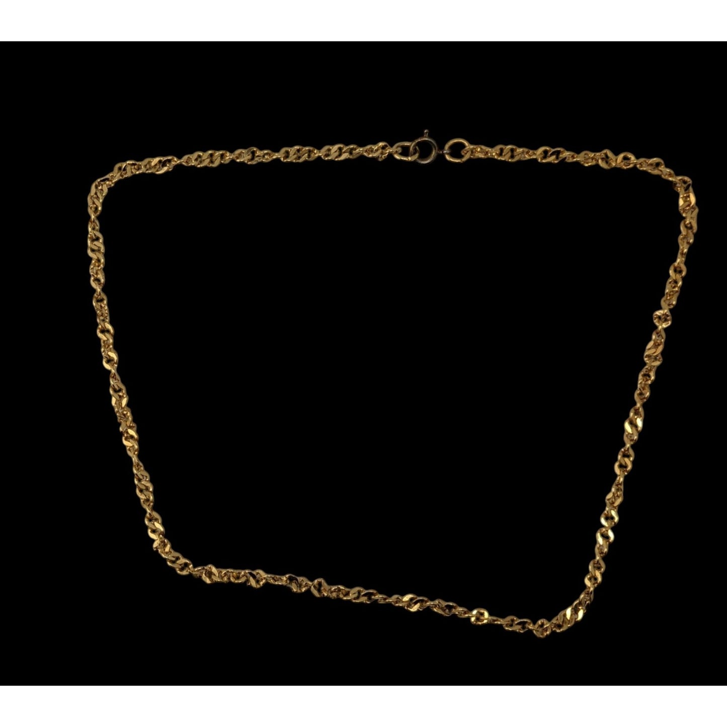 Simple Bright Gold Tone Chain Necklace