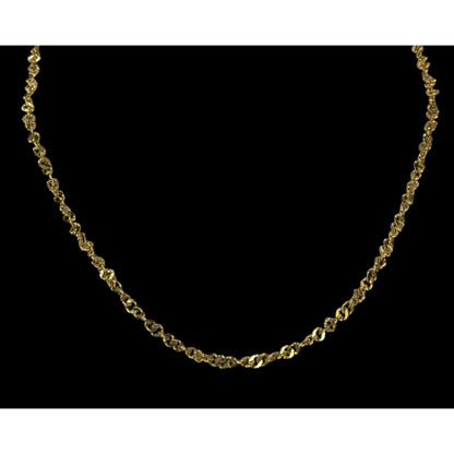 Simple Bright Gold Tone Chain Necklace