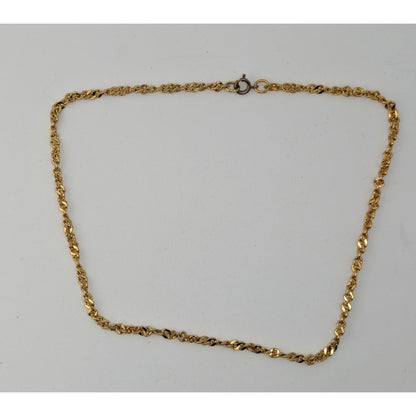 Simple Bright Gold Tone Chain Necklace