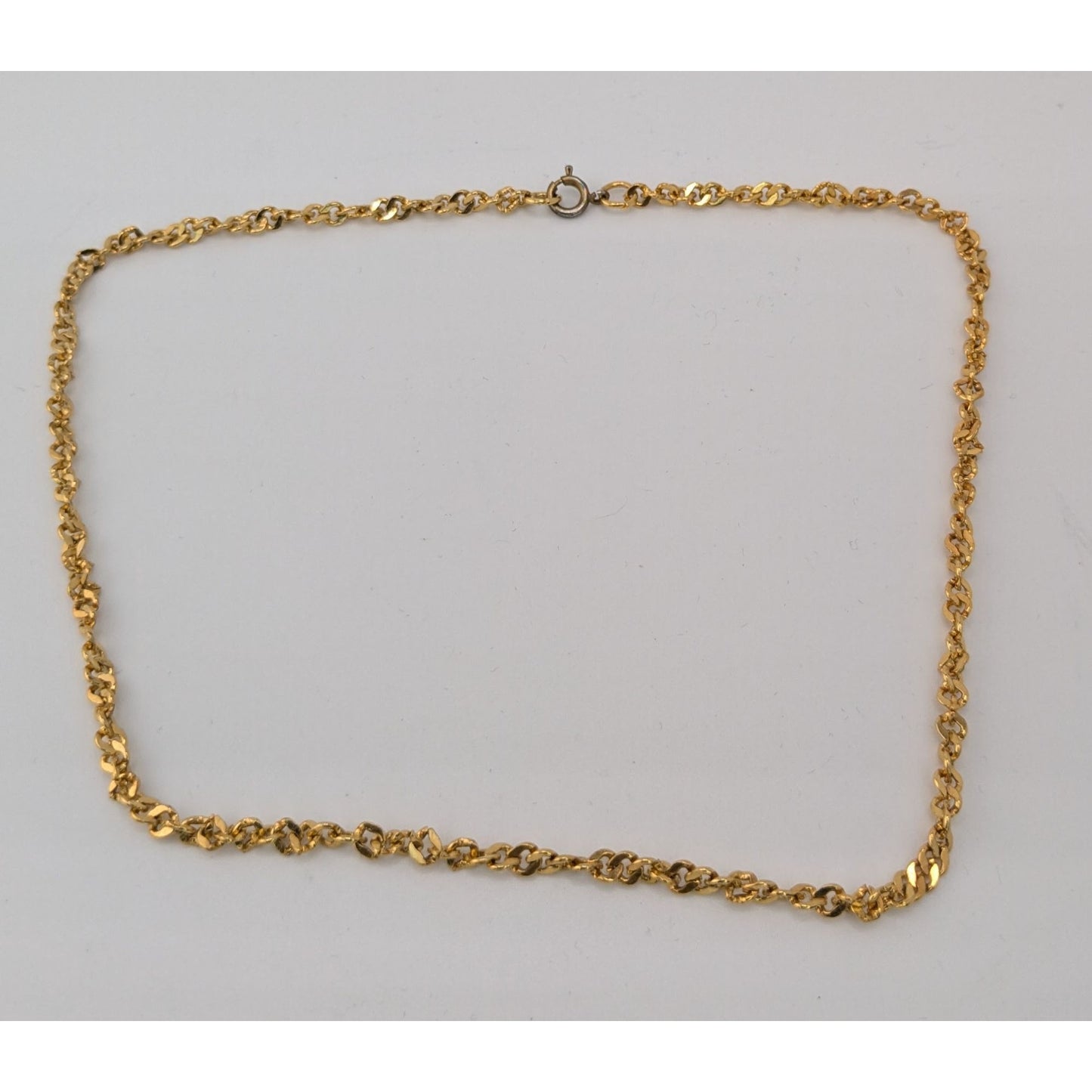 Simple Bright Gold Tone Chain Necklace