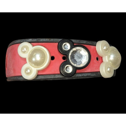 Disney Y2K Kawaii Plastic Red Black Mickey Charm MagicBand 8 Inch For Parts